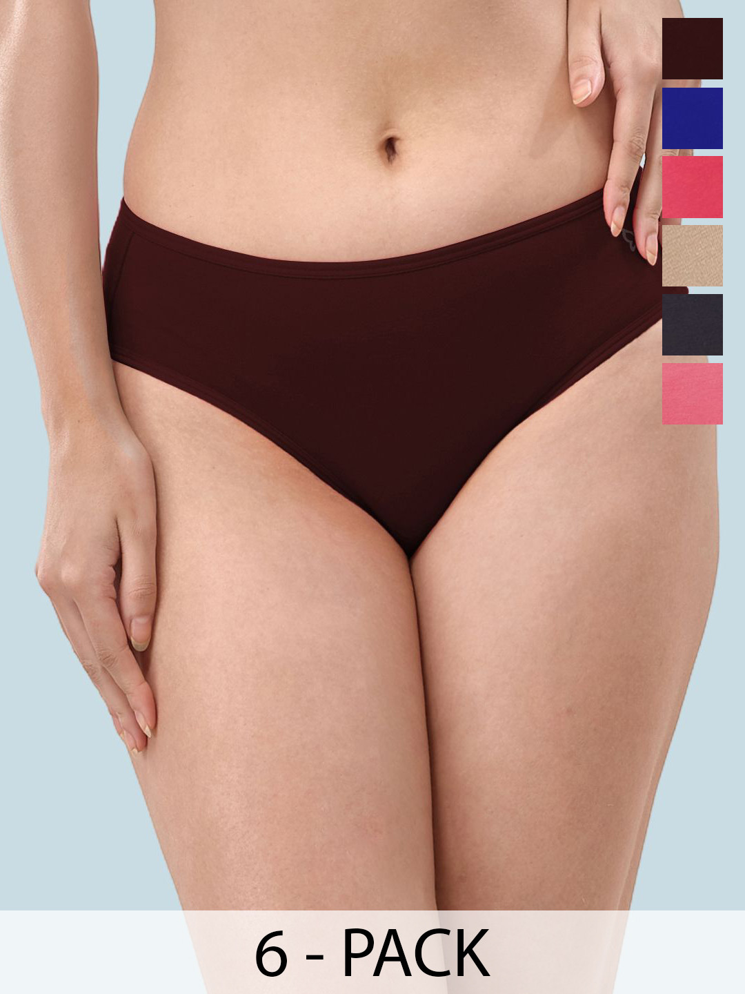 Lyra Lyra Pack Of 6 Assorted Seamless Hipster Briefs  NW1_LYRA_PTY_4W_222_AST_S_6PC