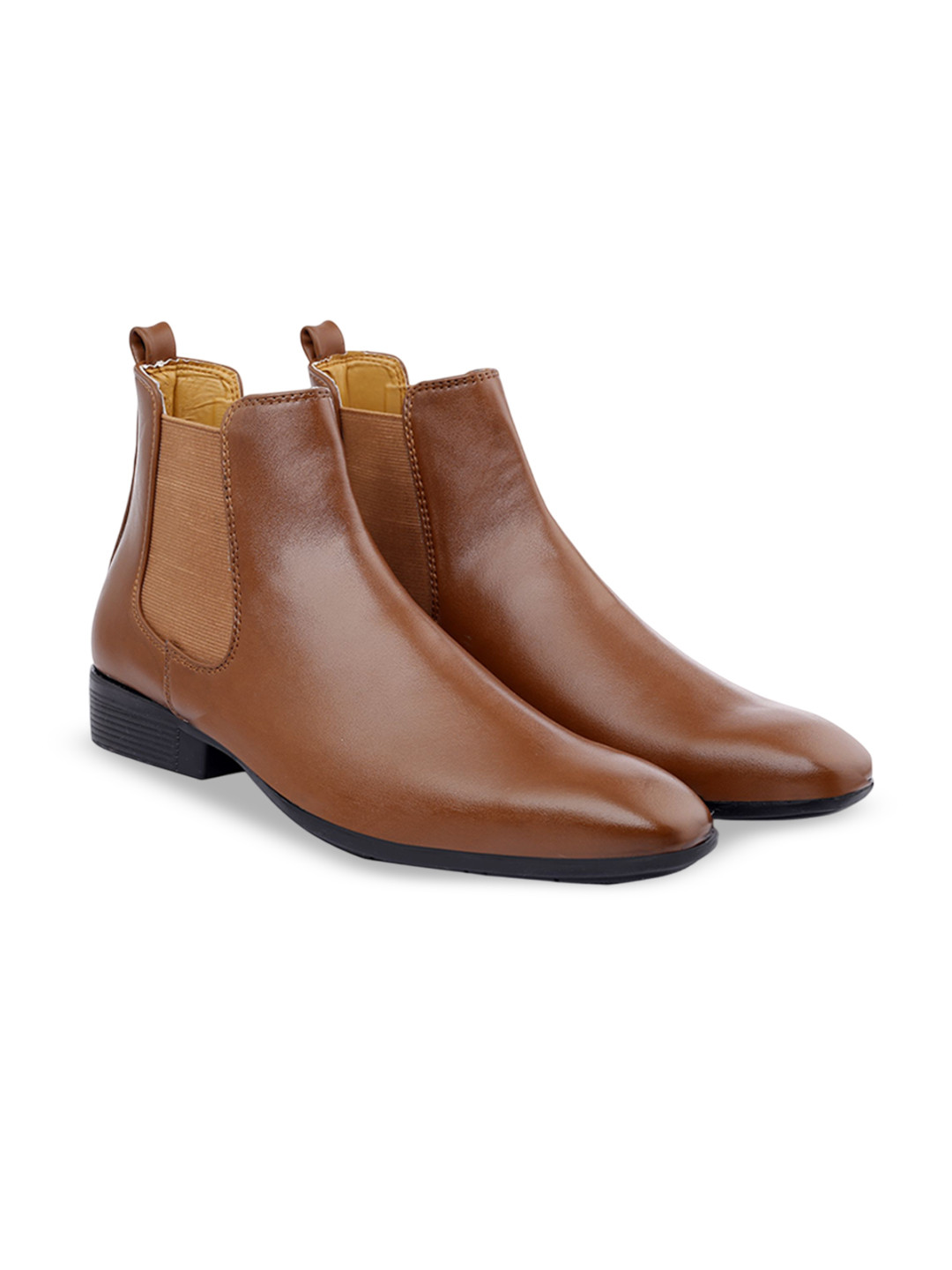 riffway Men Height Increasing Slip On  Block Heel Boots