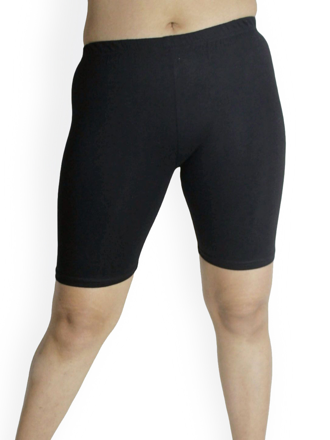 Black Solid Slim Fit Sports Shorts