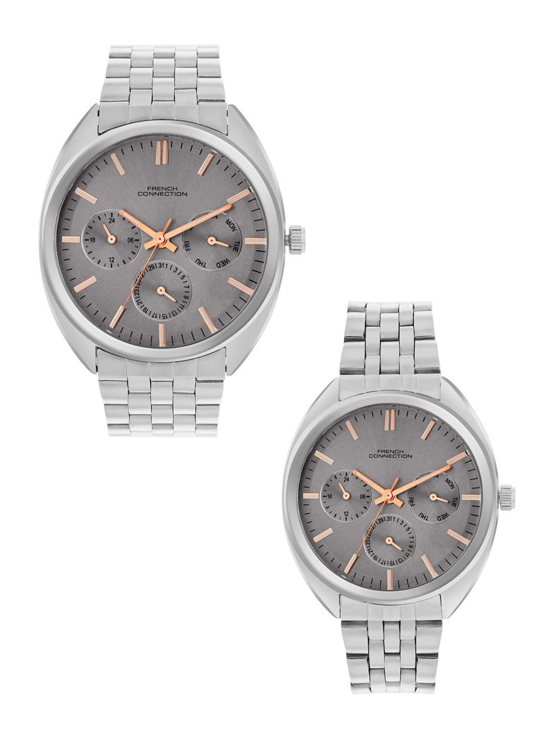French Connection Analogue Multi Function Couple Watches FCN0113SM