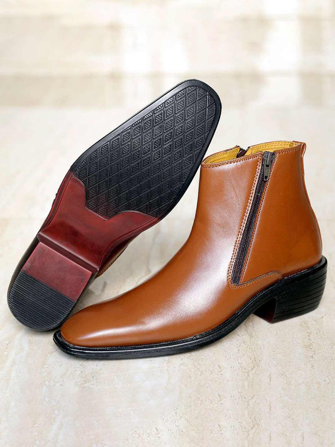 riffway Men Height Increasing Block Heel Boots