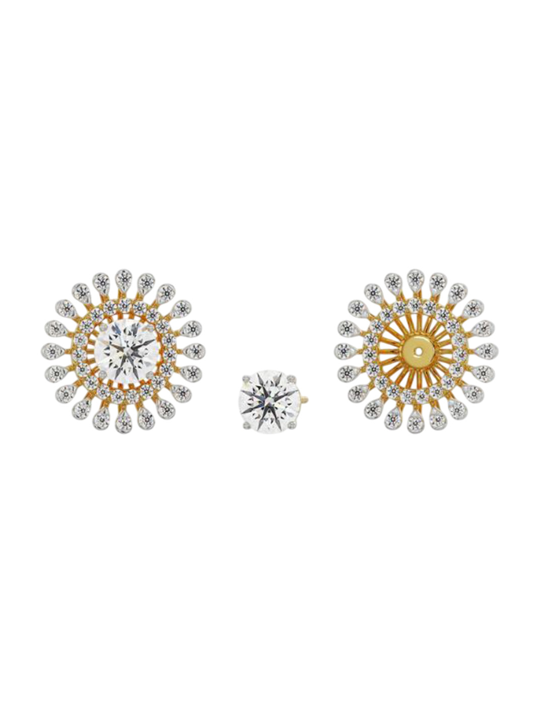 Emori 0.25 CT Sunflower Detachable Lab Diamond Earring in 18KT Gold
