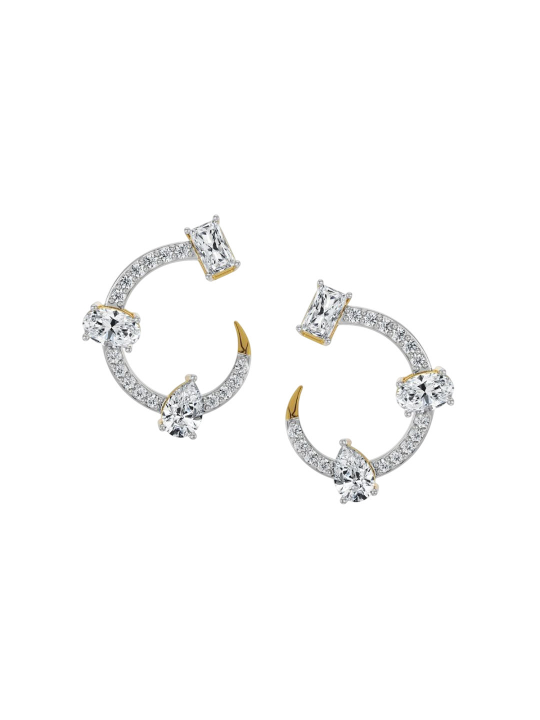 Emori Trio Solitaire Hoop Lab Diamond in 14KT Gold Earring