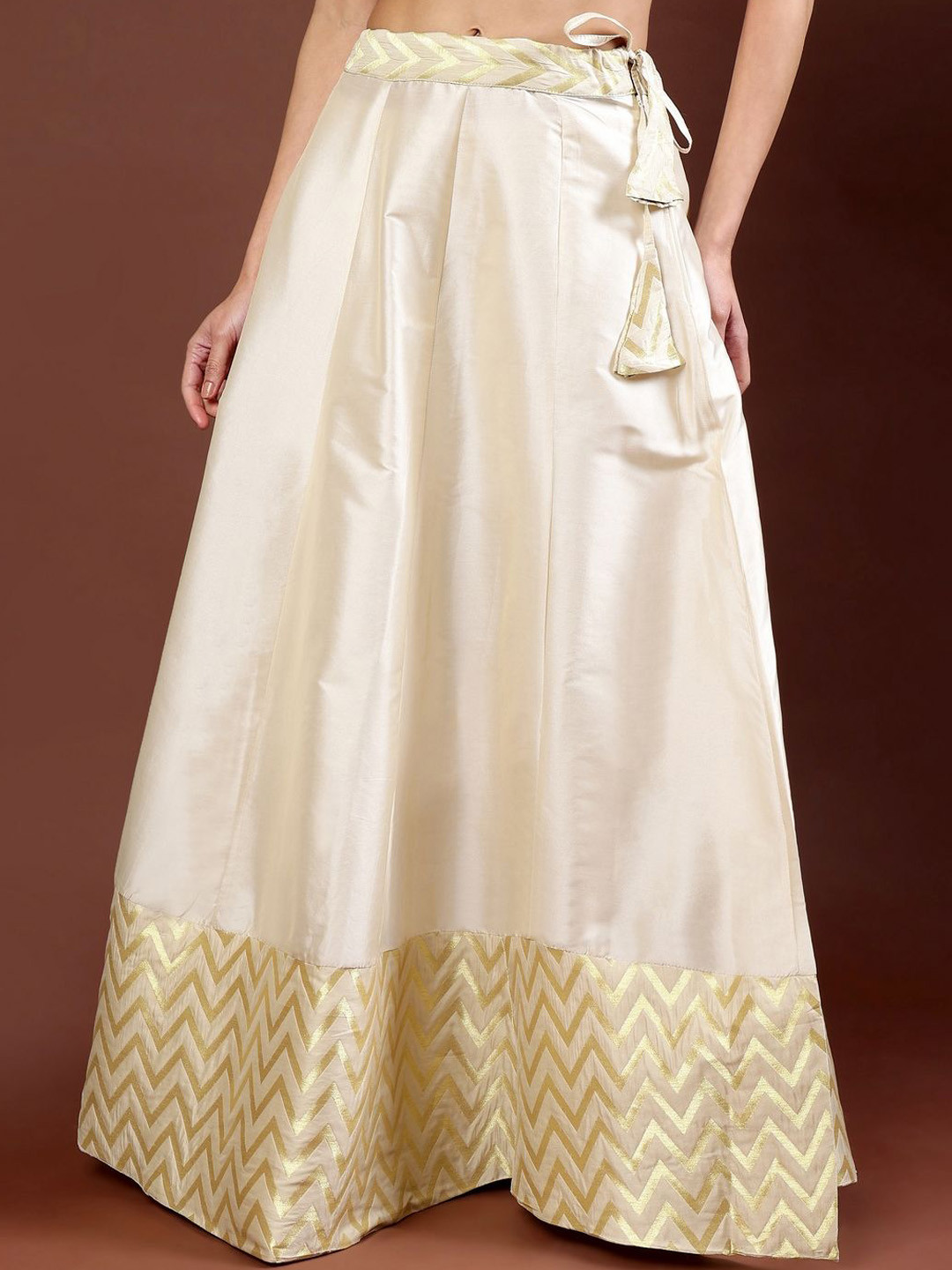 Frolic Rolic Zig Zag Border Flared Maxi Skirt