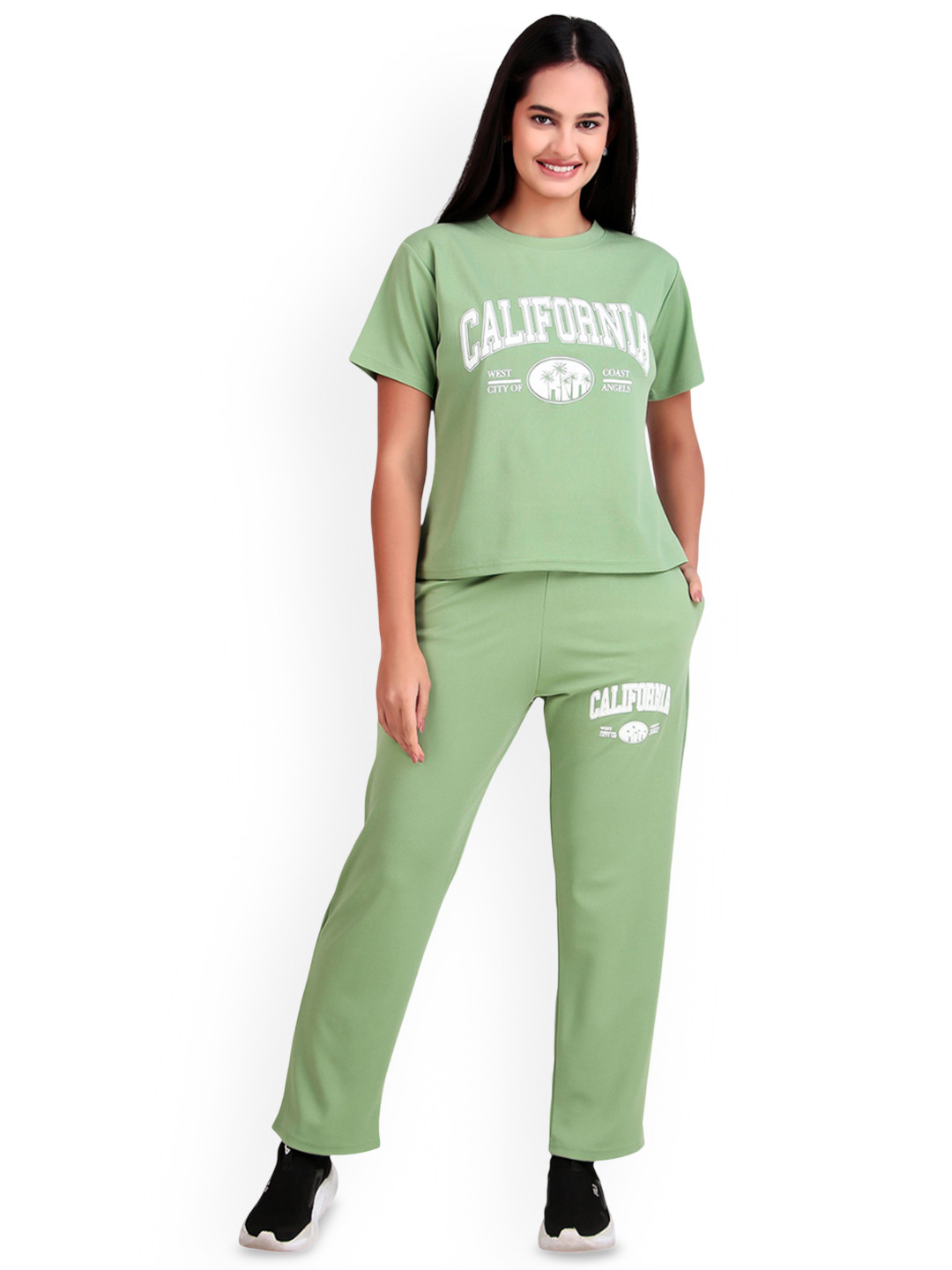 BOMBSHELL Printed Round Neck Oversized T-Shirt With Trouser