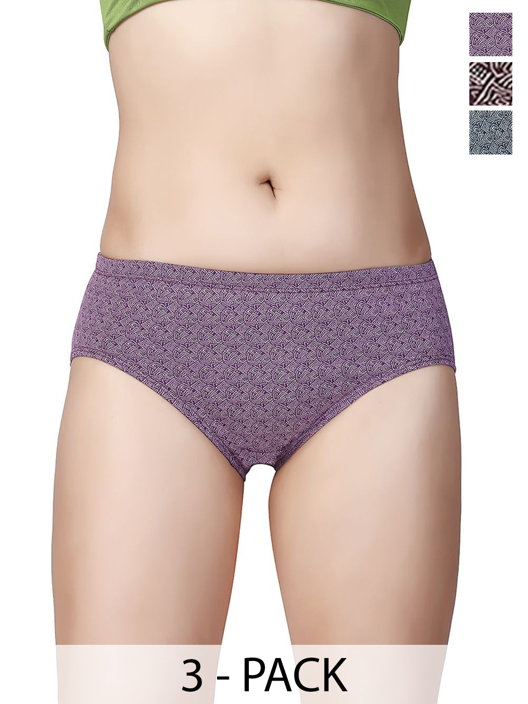 CHIC Women Pack Of 3 Pure Cotton Basic Briefs