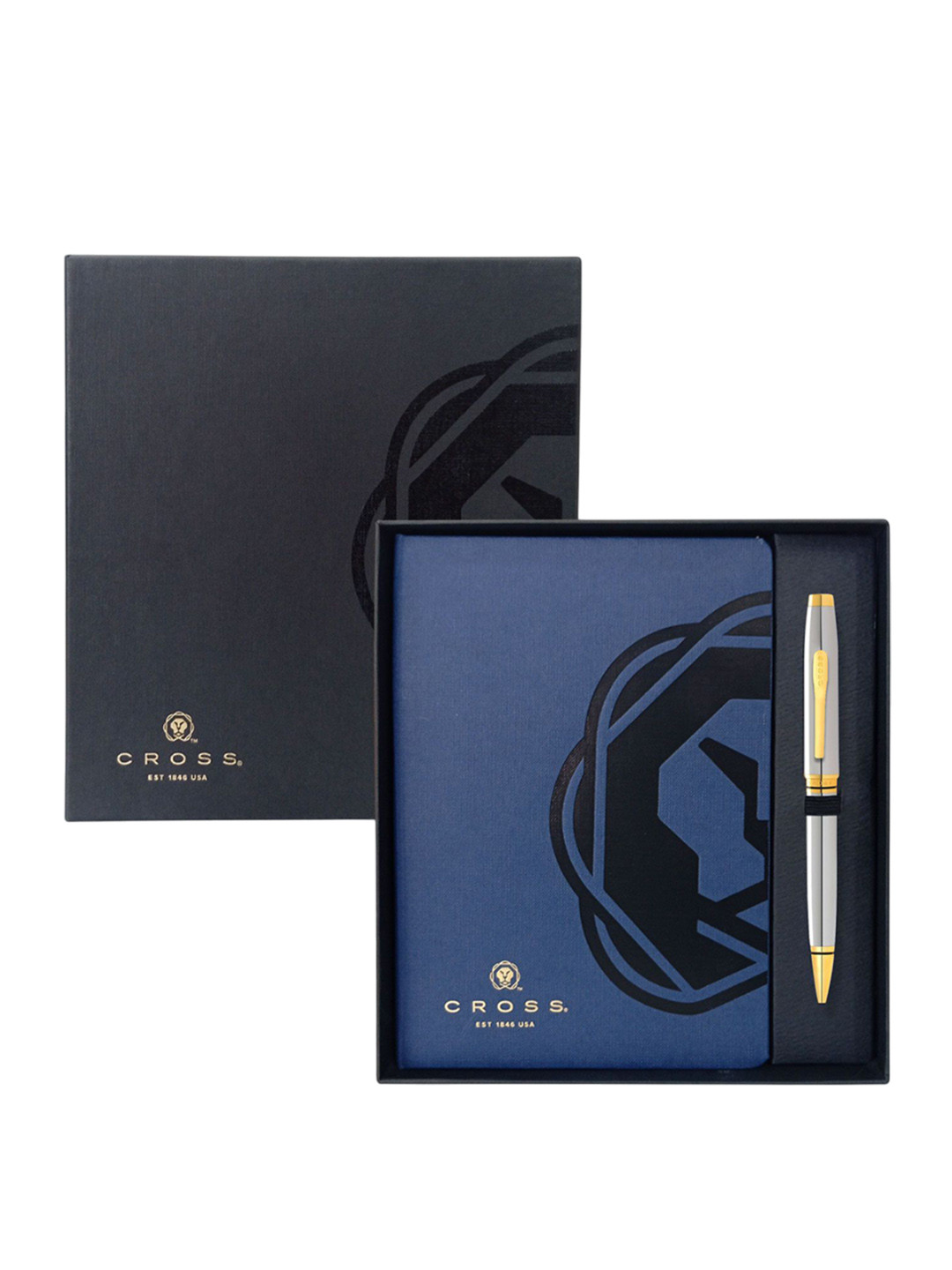 Cross Unisex Blue Ball Point Pen With Notebook