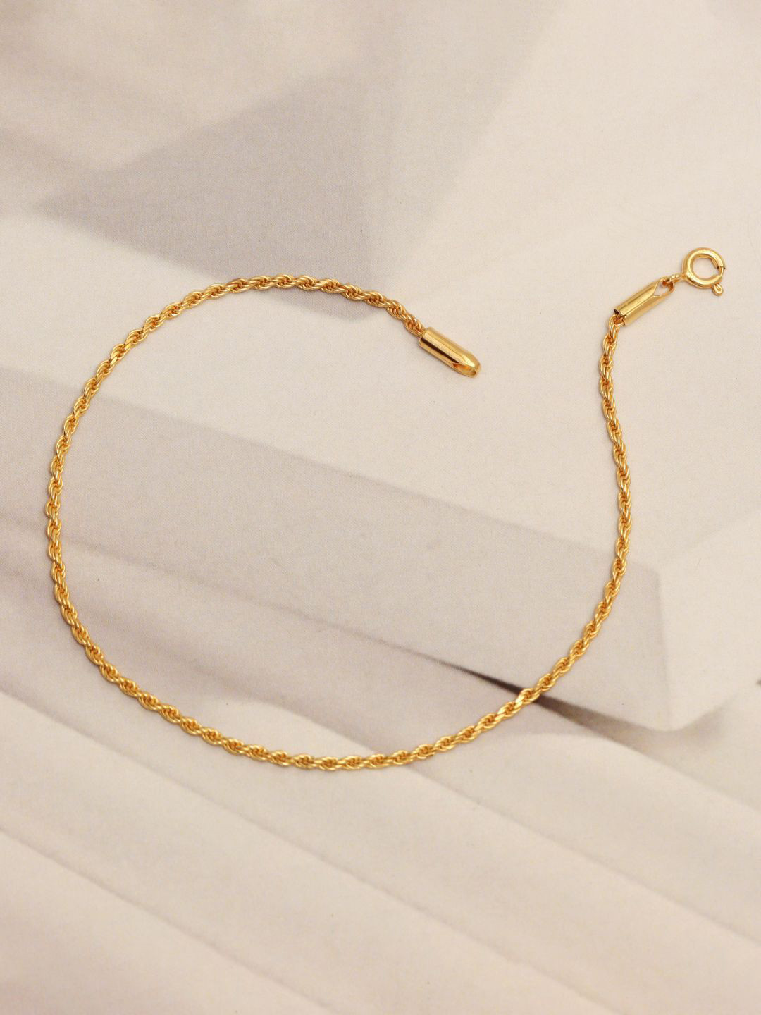 LeCalla 925 Sterling Silver Diamond-Cut Braided Rope Chain Anklet