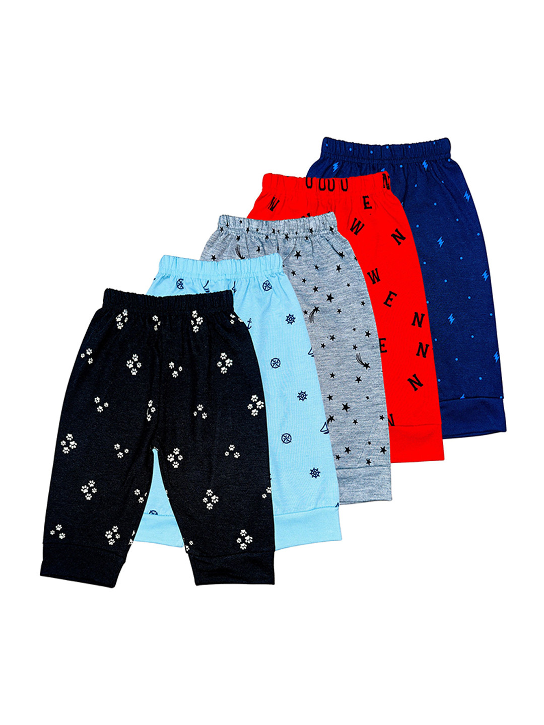 Surfbae Kids Pack Of 5 Printed Relaxed Fit Track Pants