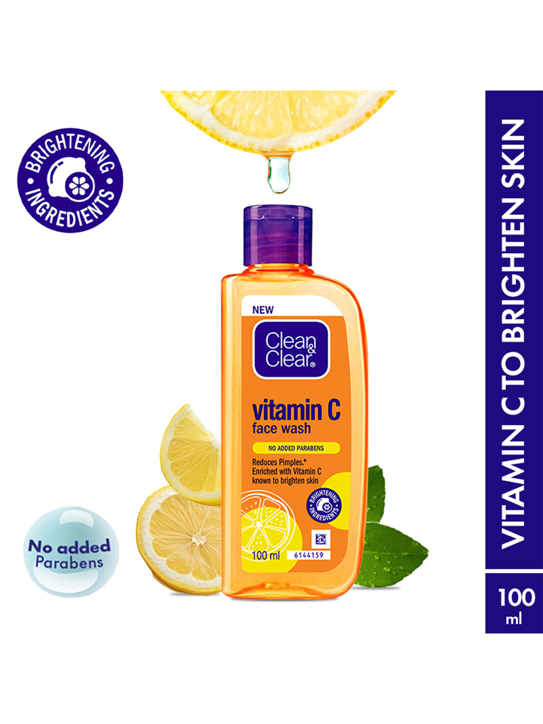 Clean&Clear Vitamin C Face Wash To Reduce Pimples & Brighten Skin - 100ml