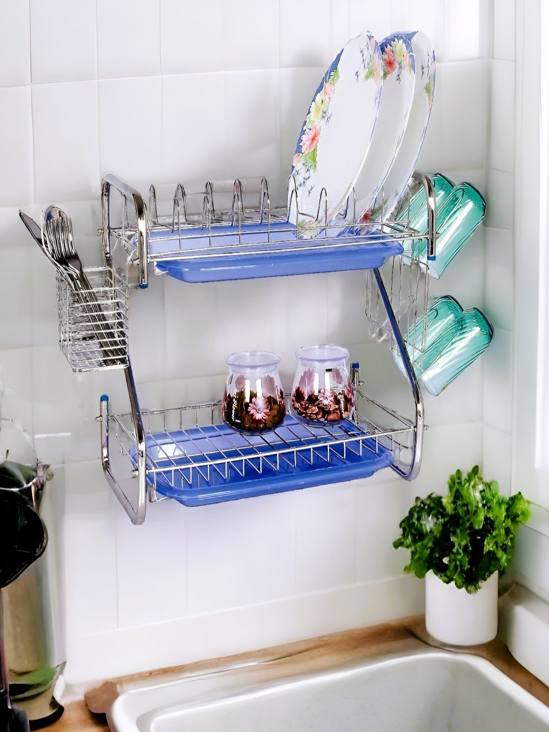 Amol Unisex Silver Dish rack