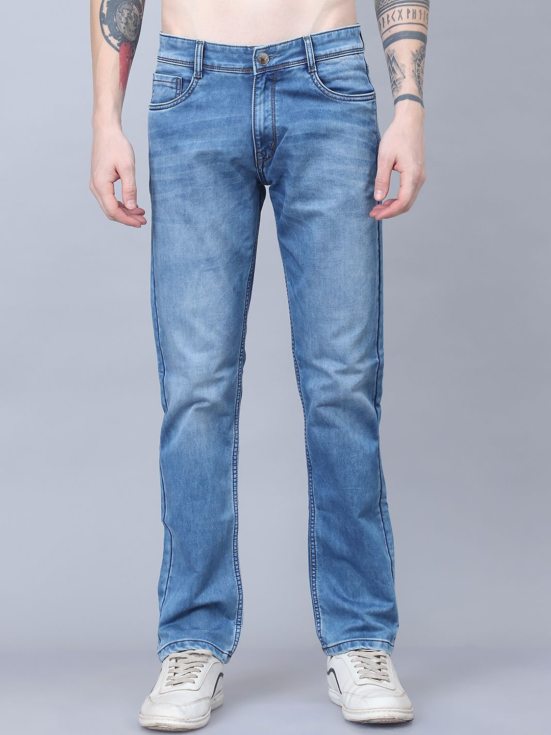 BUNCH OF BAD Men Heavy Fade Stretchable Jeans