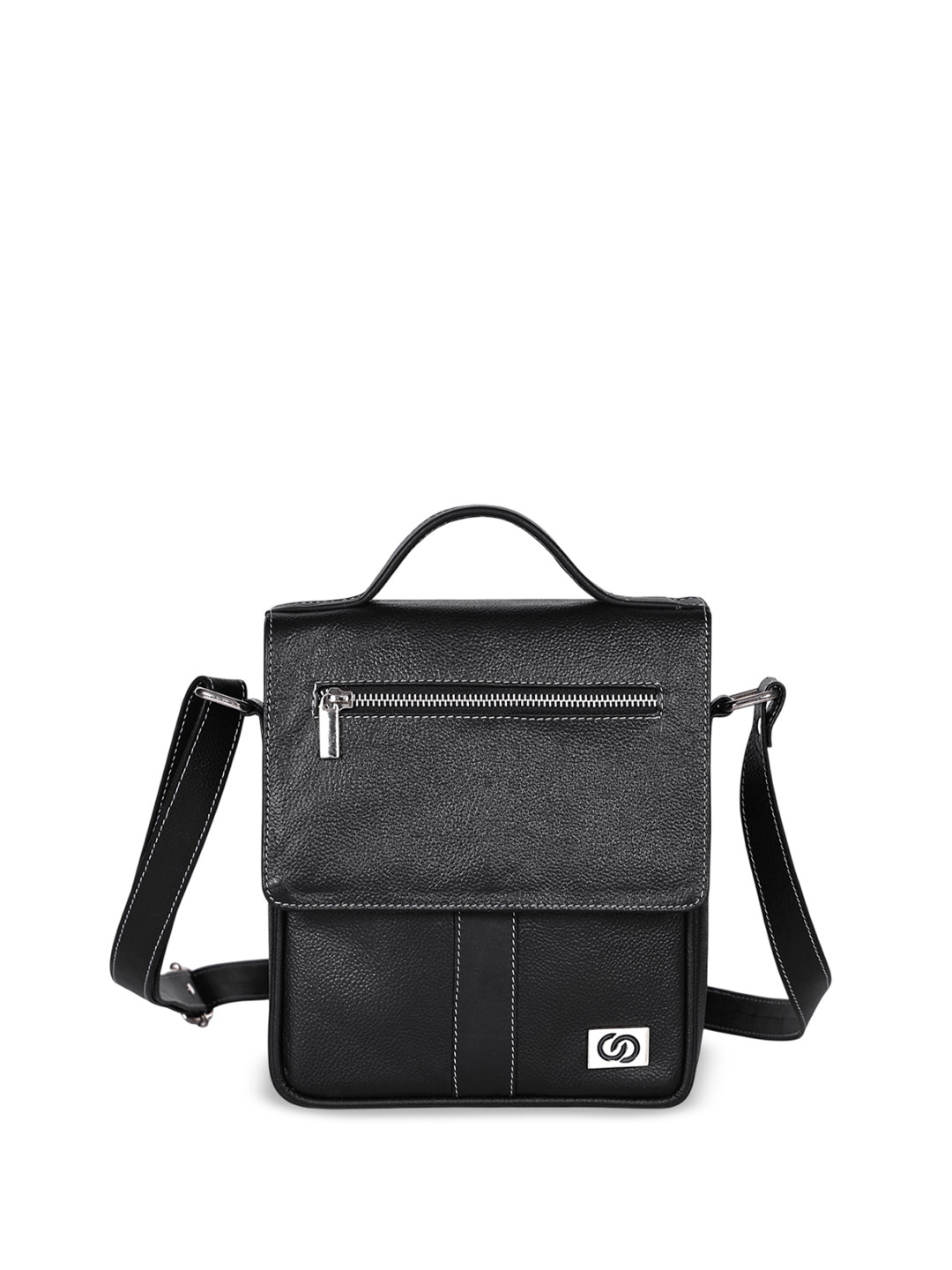 CORDS CRAFT Men Textured Structured Leather Sling Bag