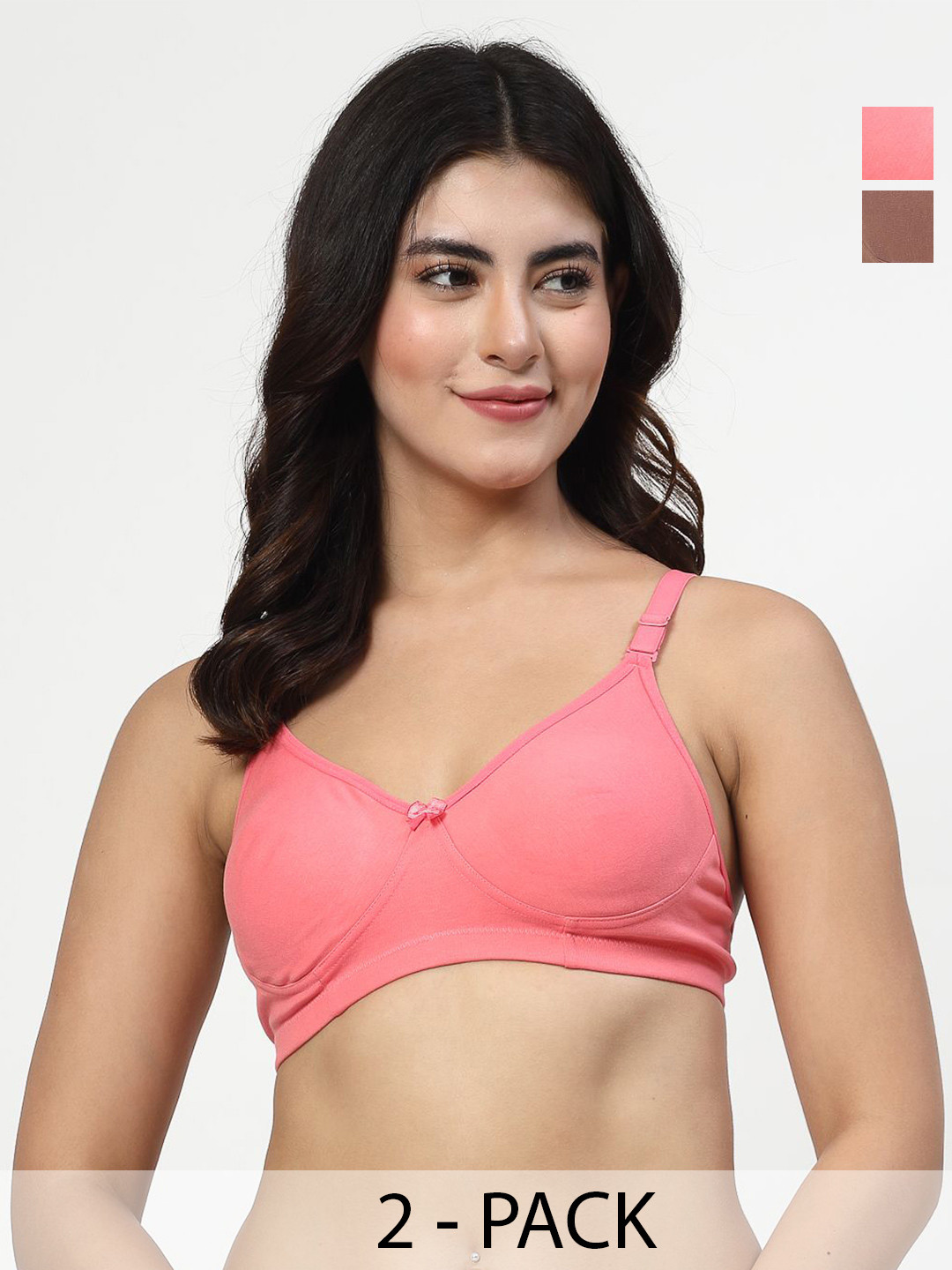 LILY Women Pack of 2 Axela Full Coverage Non Padded T-shirt Bra