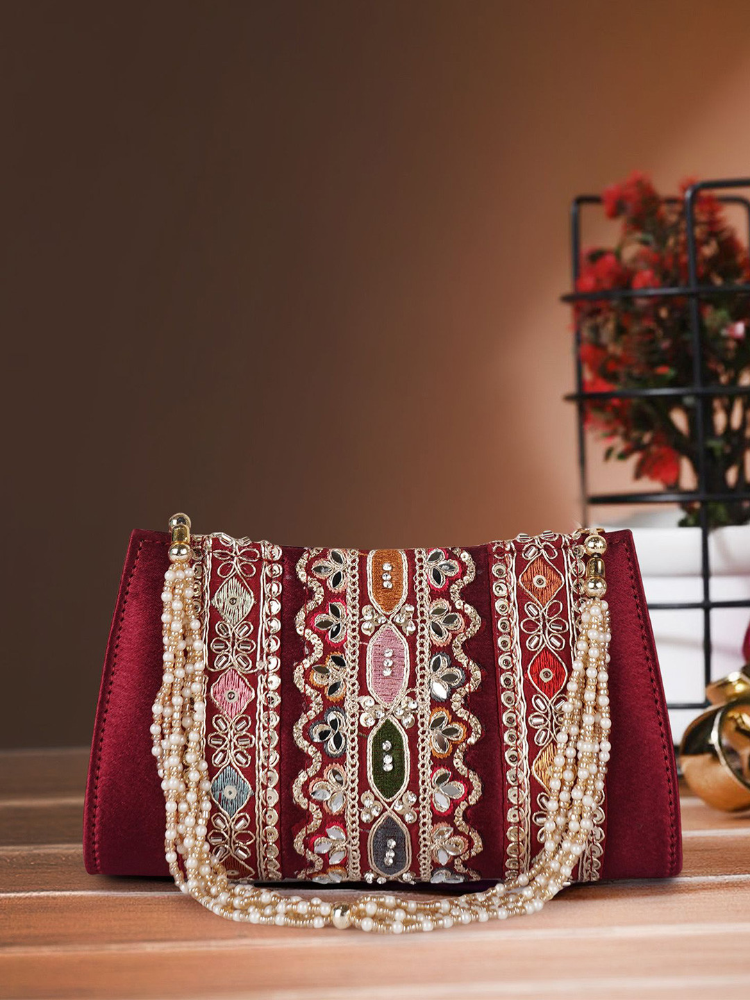 PLANX Embroidered Box Clutch