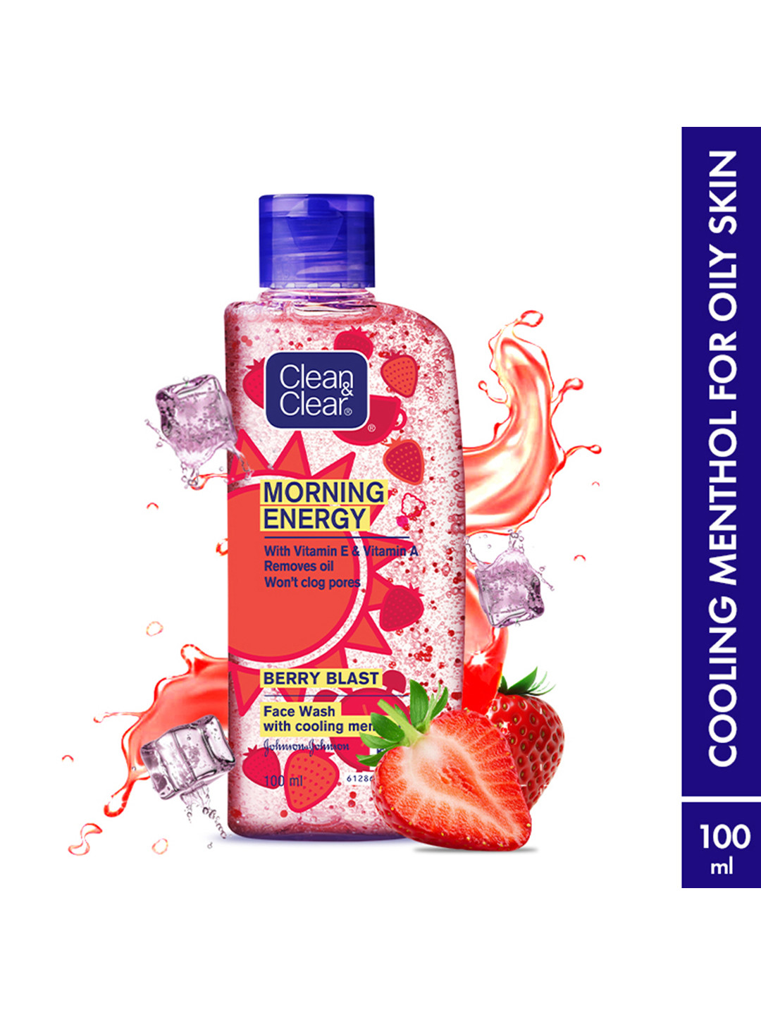 Clean&Clear Morning Energy Berry Blast Face Wash with Menthol for Normal Skin - 100ml