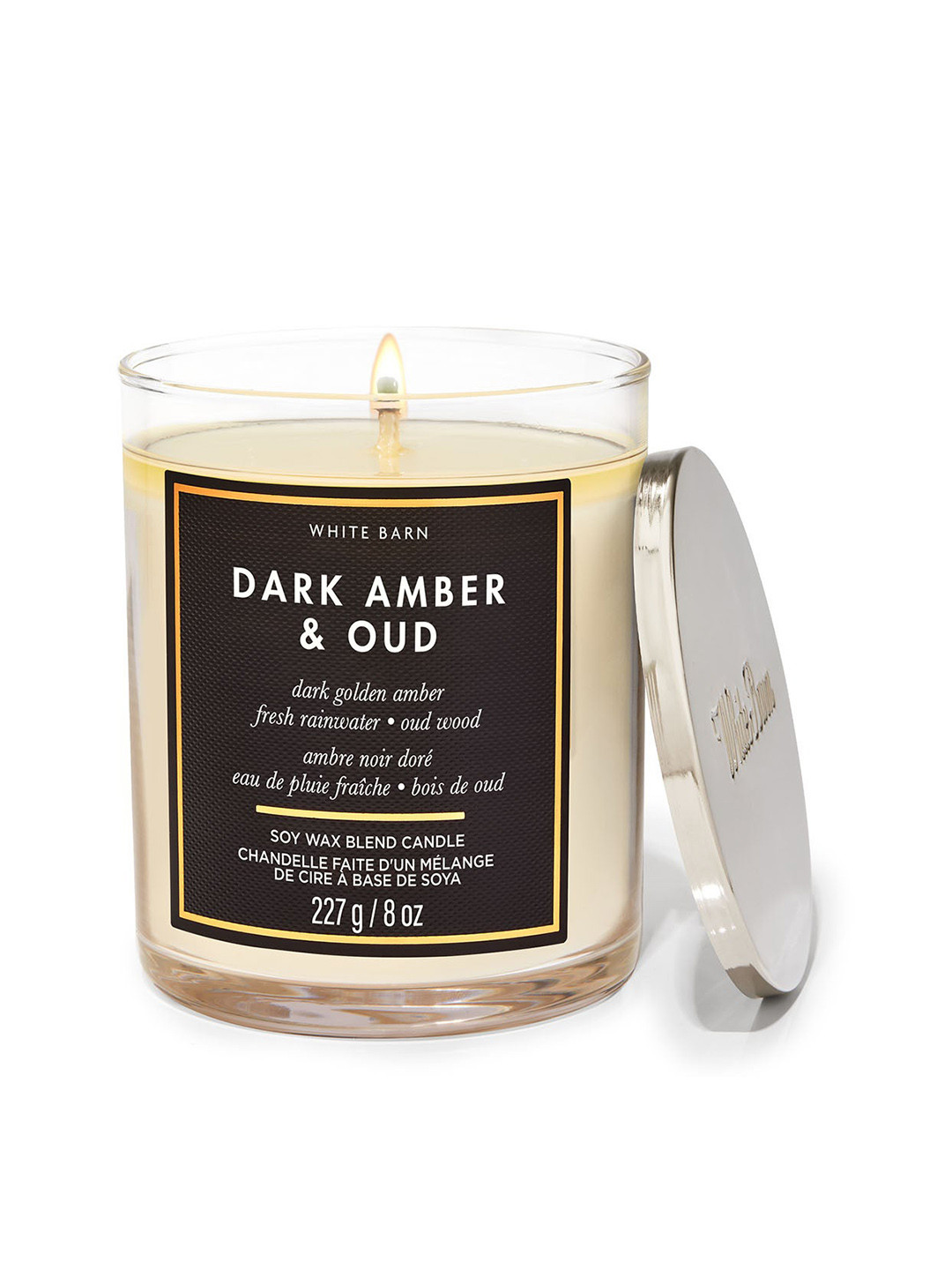 Bath & Body Works Dark Amber & Oud Scented 1 Wick Oud Solid Geometric Regular Jar Candles