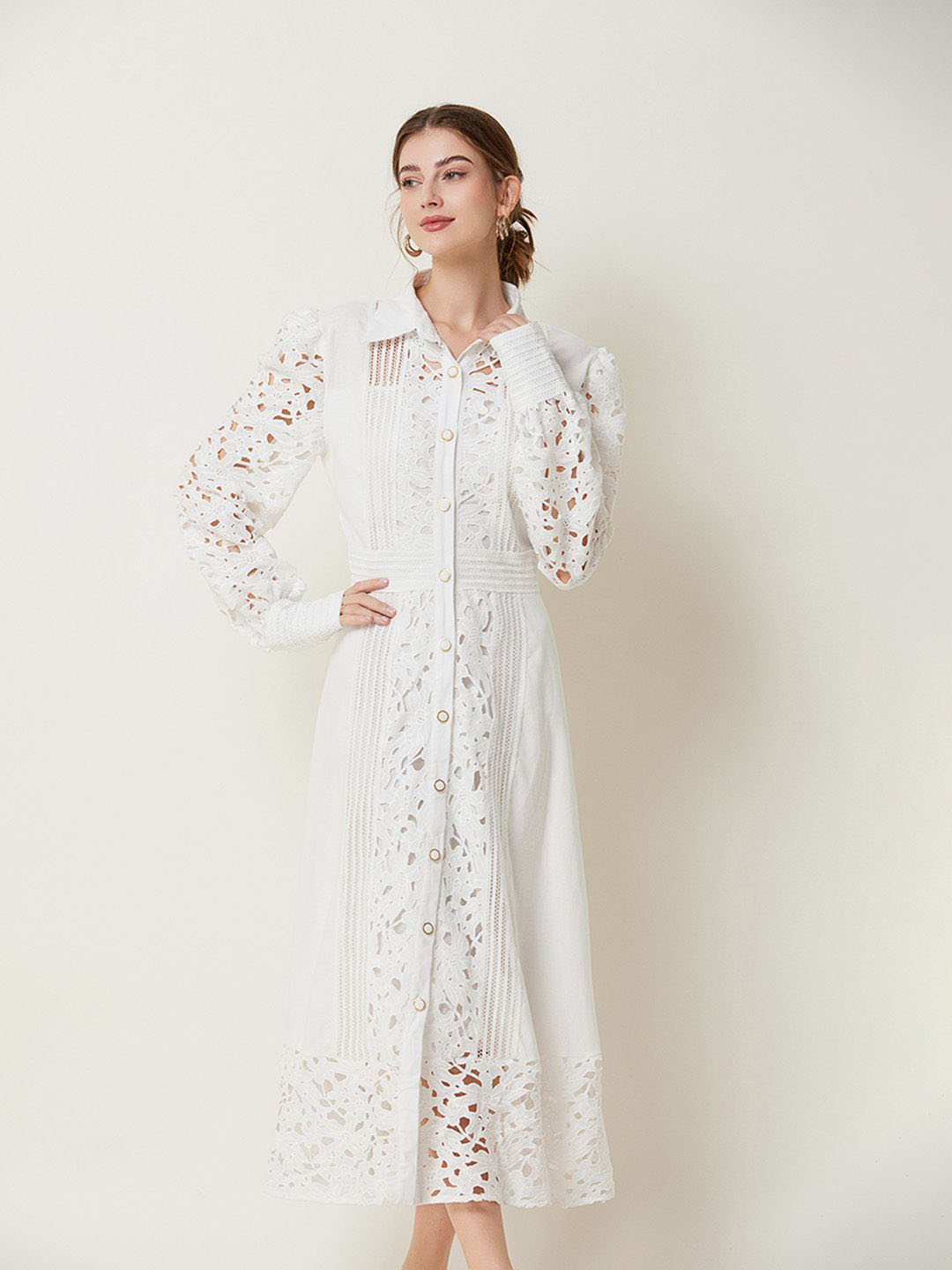 JC Collection Women Shirt Collar Self Design Dress