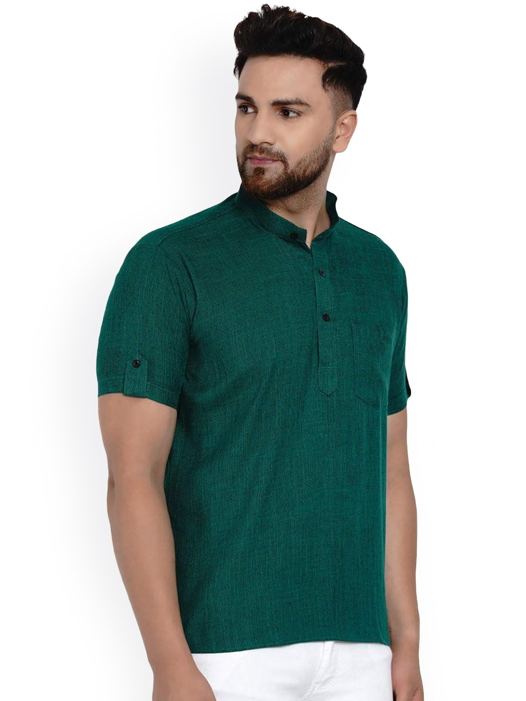 VEERA PARIDHAAN Mandarin Collar Straight Kurta