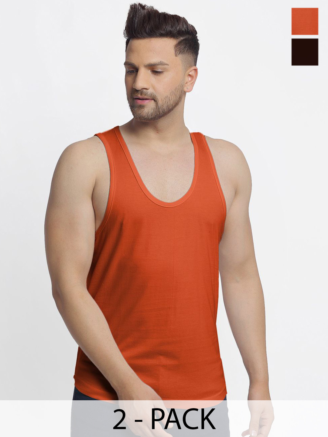 Friskers Pack Of 2 Gym Innerwear Vests 180325CLC-42-43