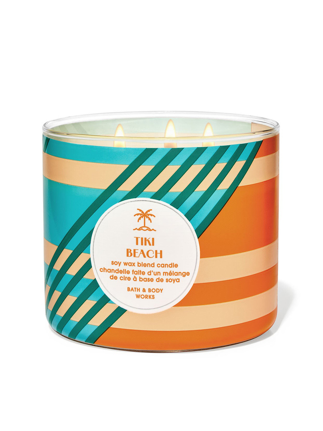Bath & Body Works Tiki Beach Scented 3 Wick Scented Abstract Geometric Regular Jar Candles