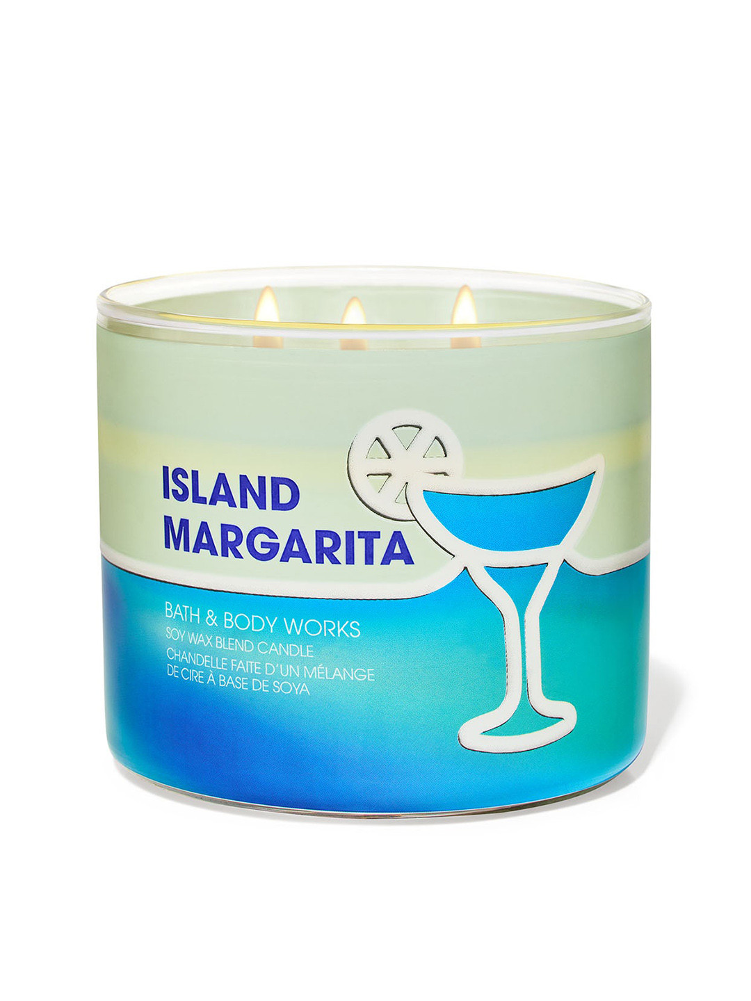 Bath & Body Works Island Margarita Scented 3 Wick Solid Geometric Regular Jar Candles
