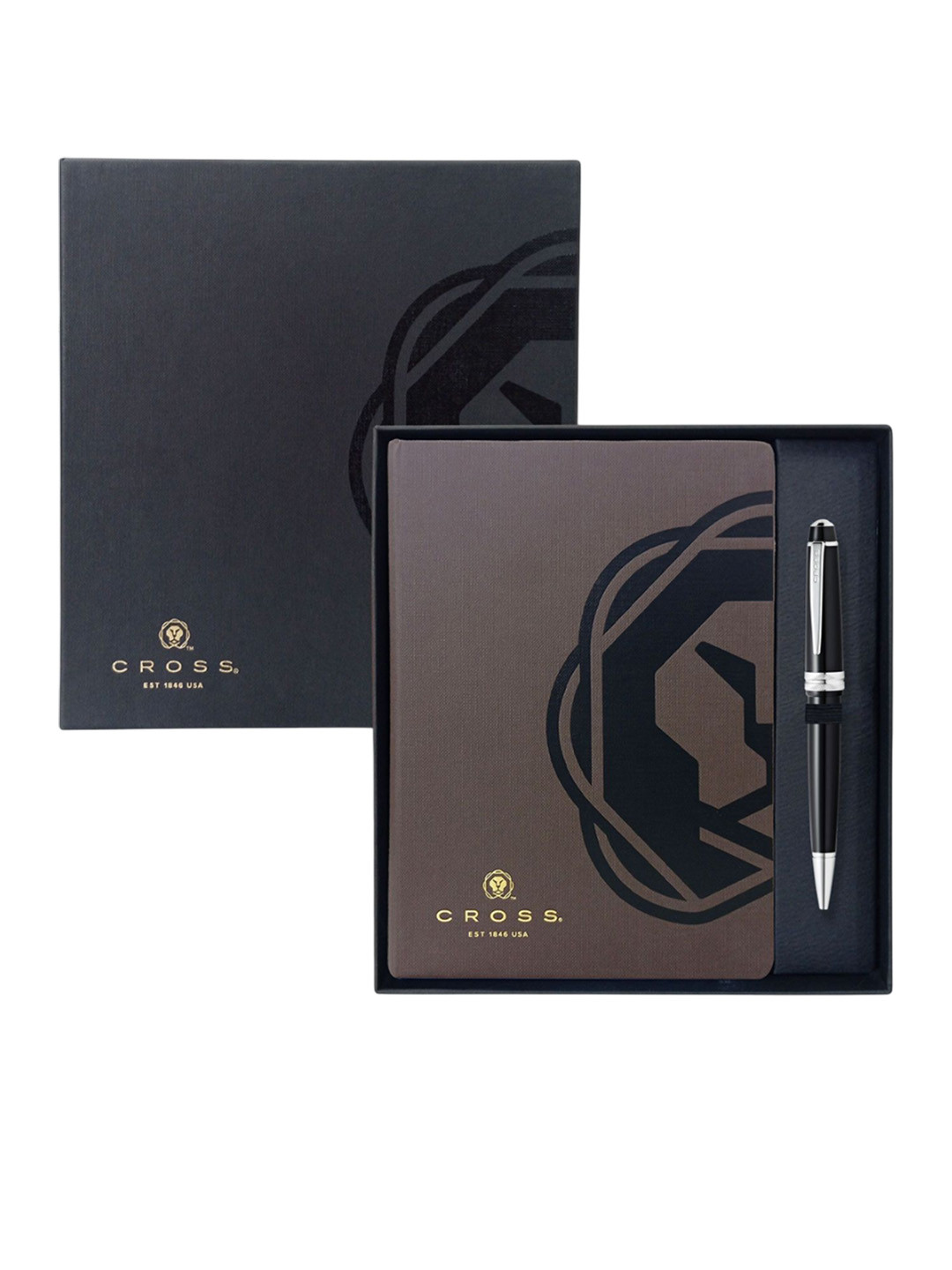 Cross Brown Bailey Ball Point Pen With Notebook