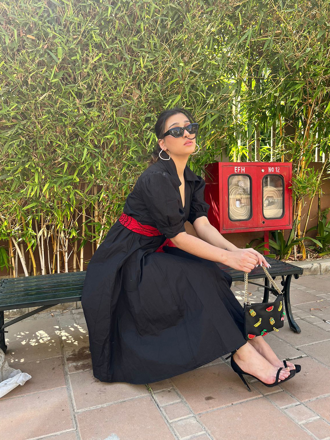 HIGH BUY Printed A-Line Dress