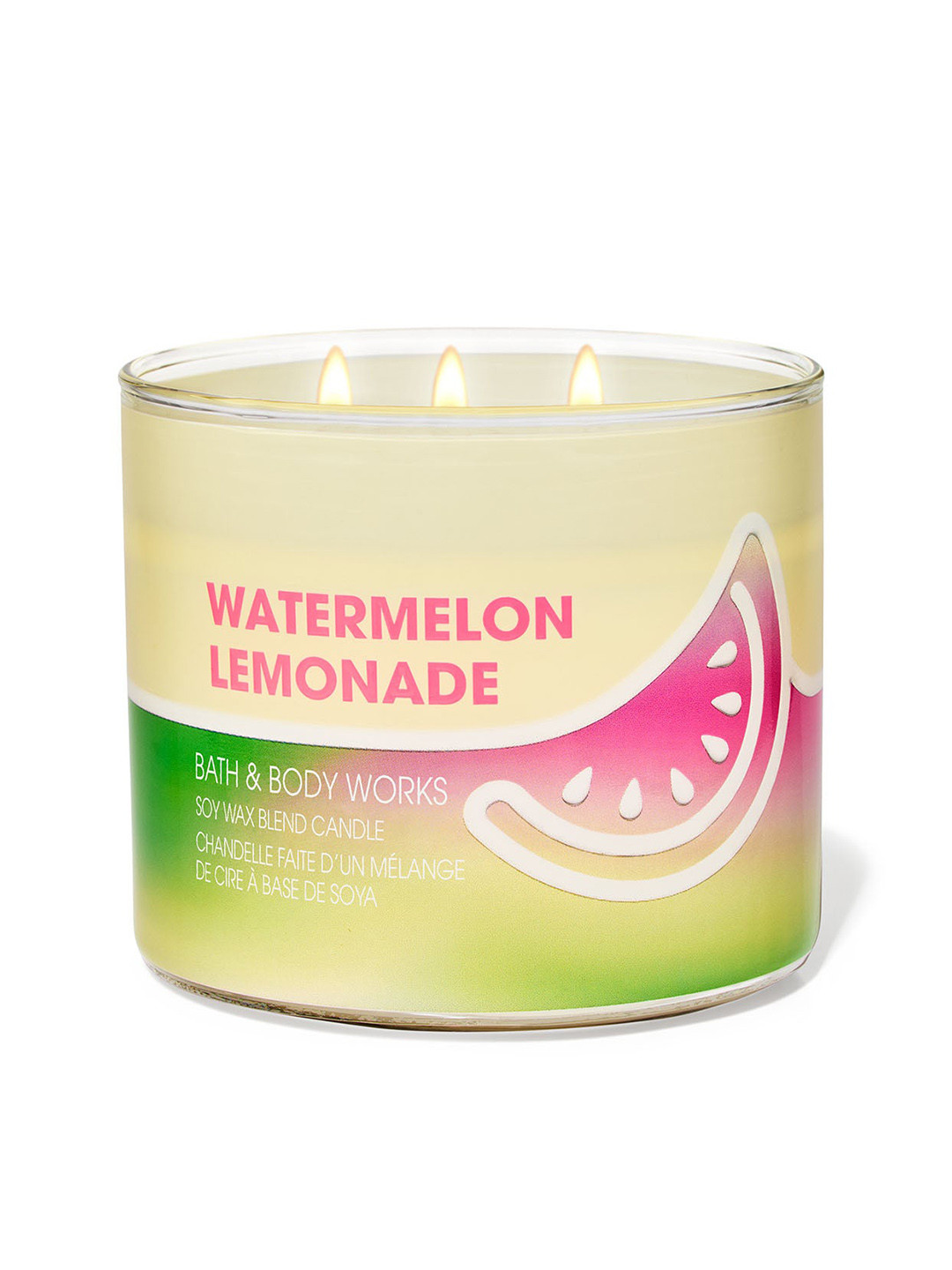 Bath & Body Works Watermelon Lemonade Scented 3 Wick Solid Geometric Regular Jar Candles