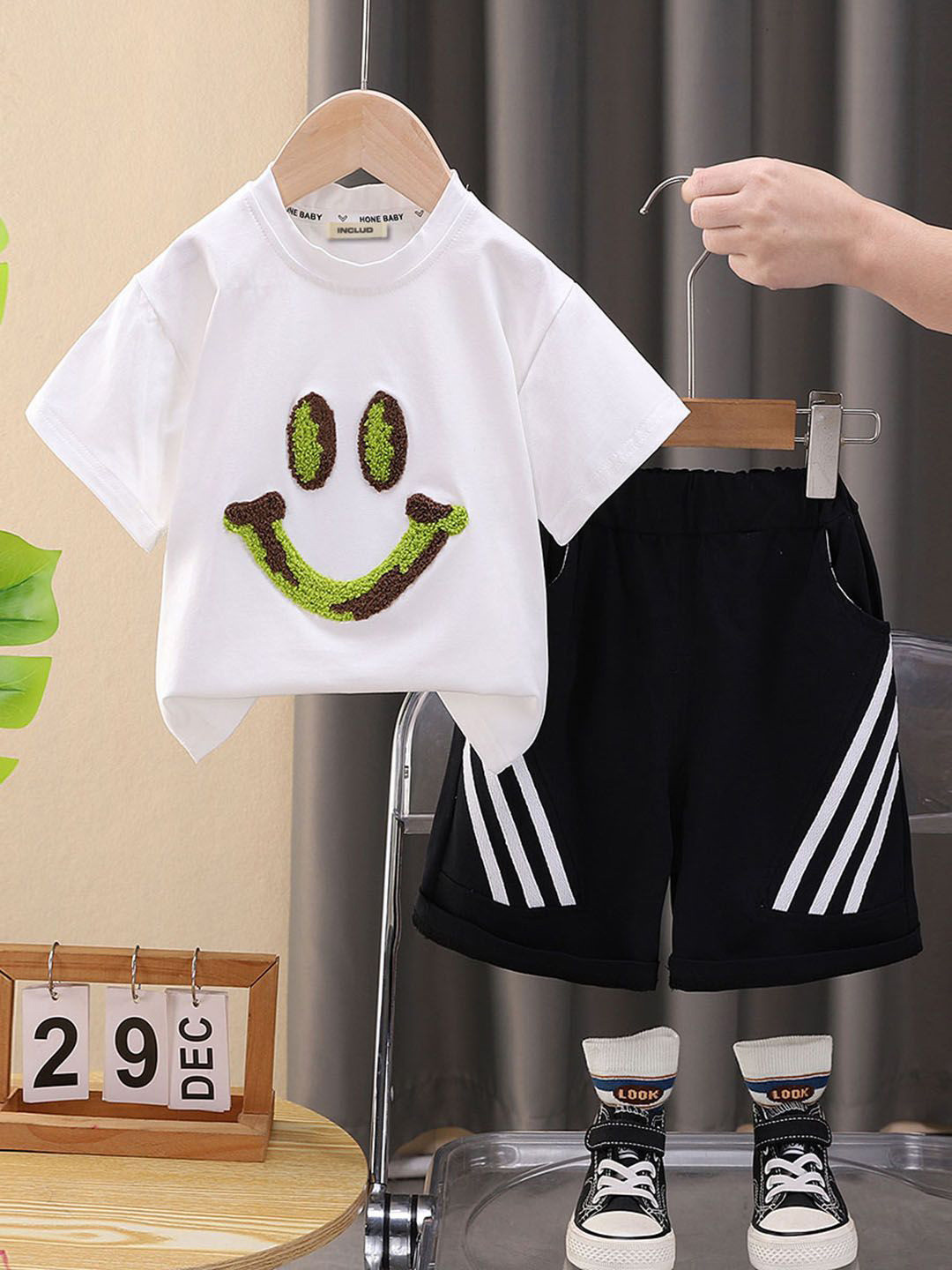 INCLUD Boys Puff Printed T-shirt With Shorts