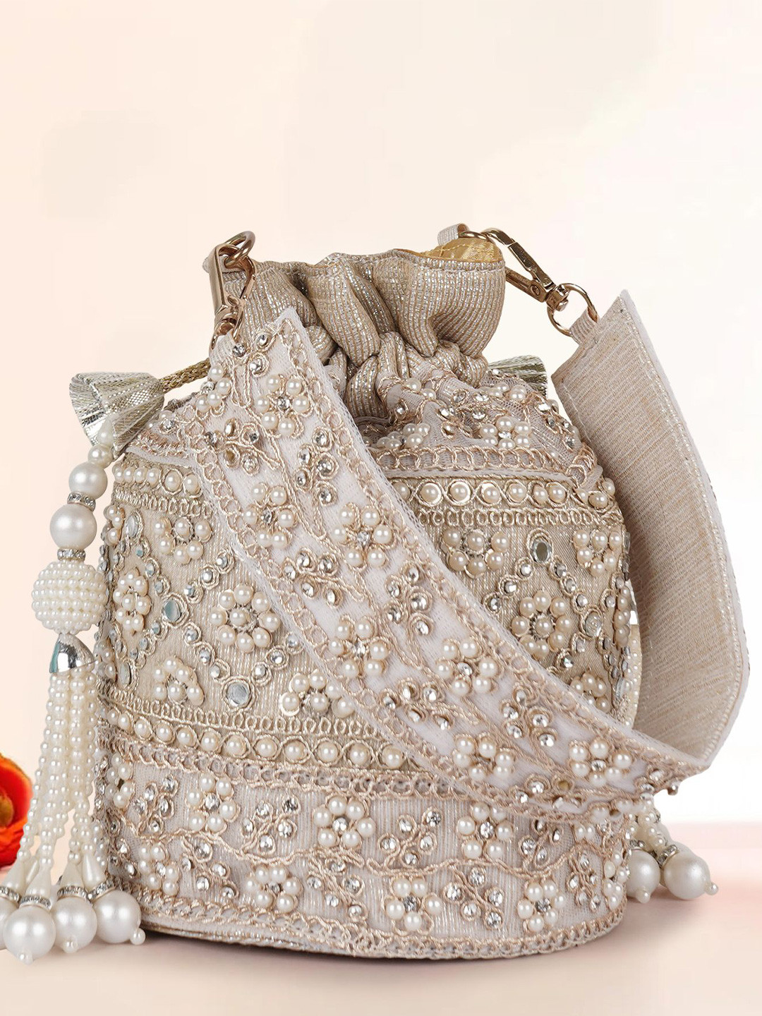 PLANX Embroidered Embellished Potli Clutch