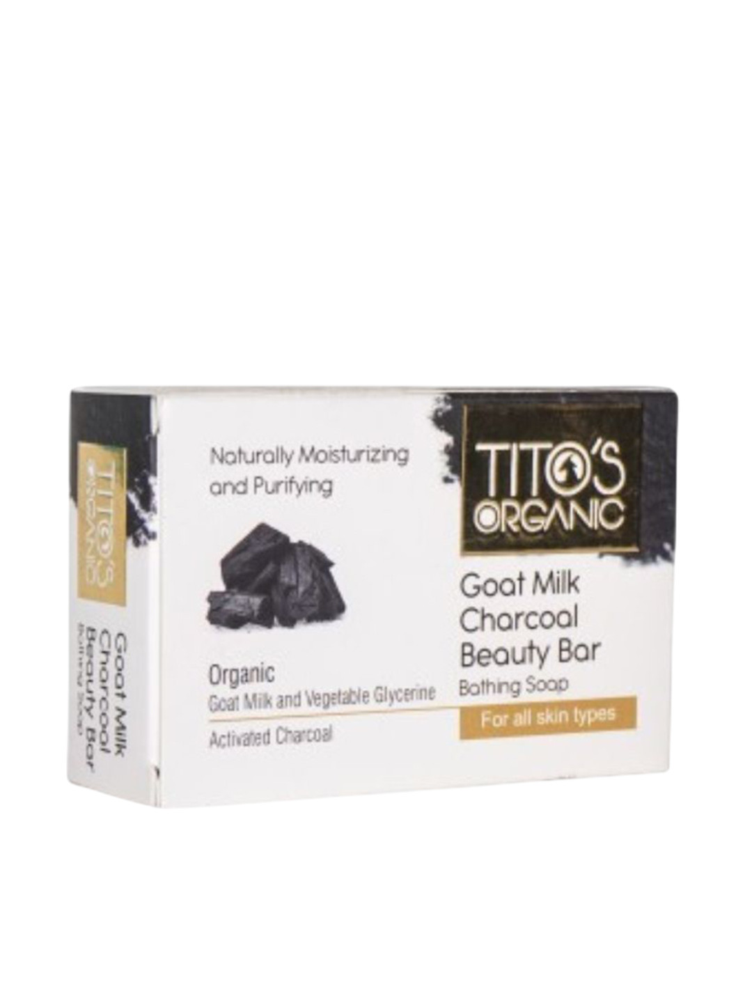 TITO'S ORGANIC Goat Milk Charcoal Beauty Bar Bathing Soap- 100 g