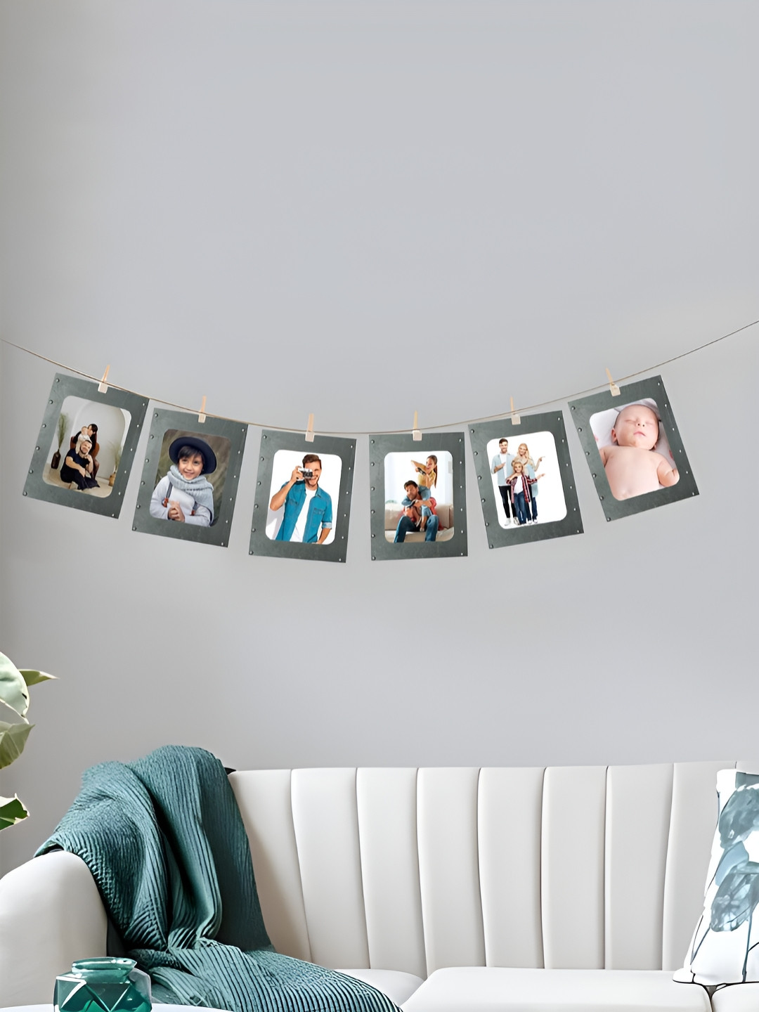 Art Street Grey Melange & White 6 Pieces Paper Wall Photo Frames