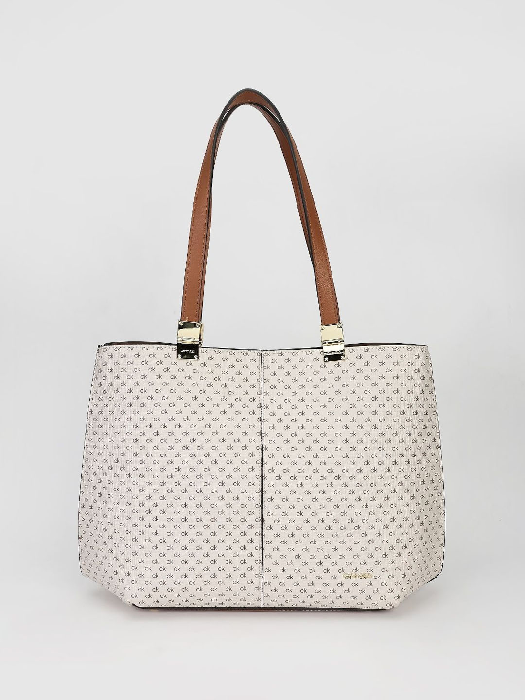 Calvin Klein Printed Leather Shopper Tote Bag