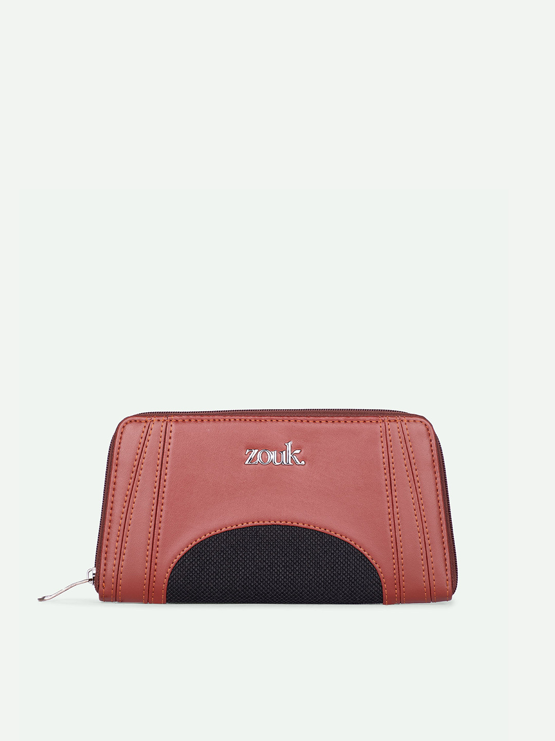 ZOUK Women Arika Zipper Wallet Jet Black