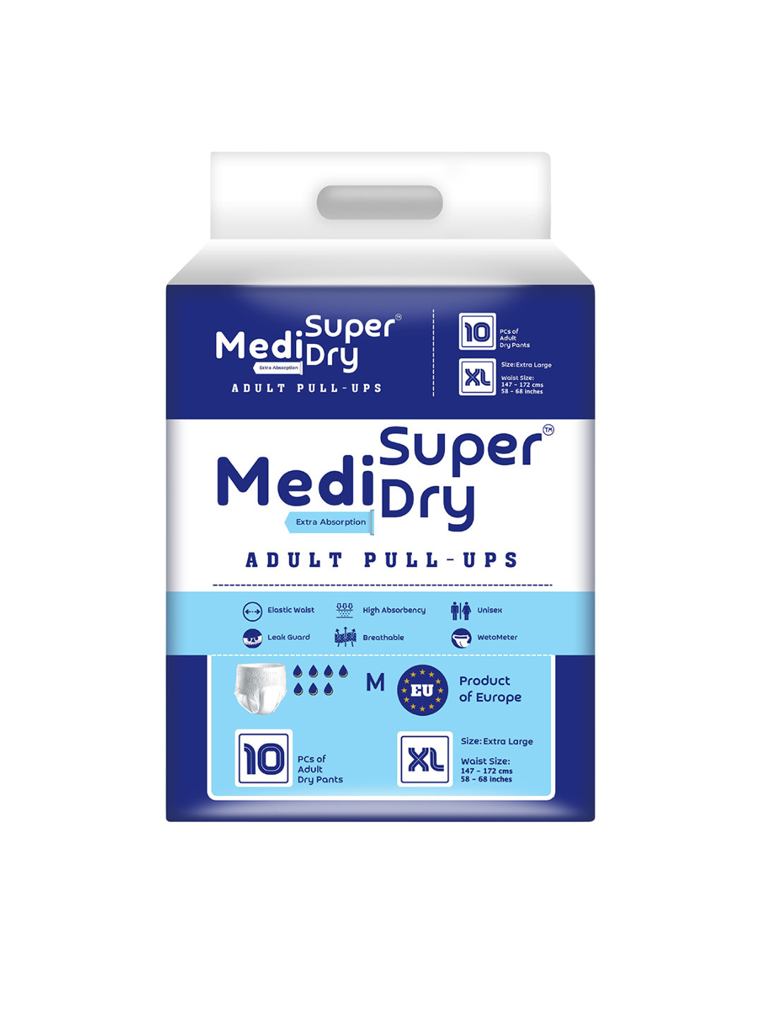 MEDISUPERDRY Leak Proof Adult Pull Ups Diapers - XL - 10Pcs