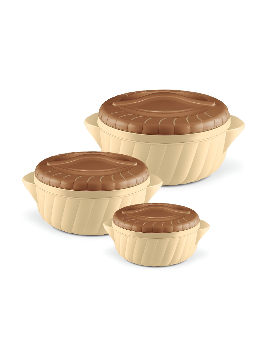 Milton Flora Regular 3 Piece Silky Cream Insulated Inner Steel Casserole