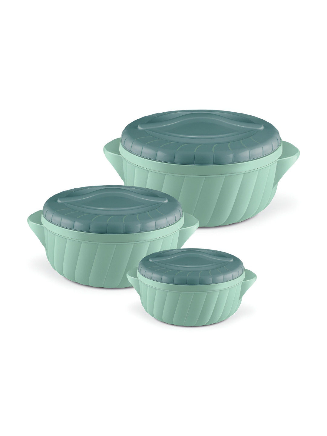 Milton Flora Regular 3 Piece Light Green Insulated Inner Steel Casserole
