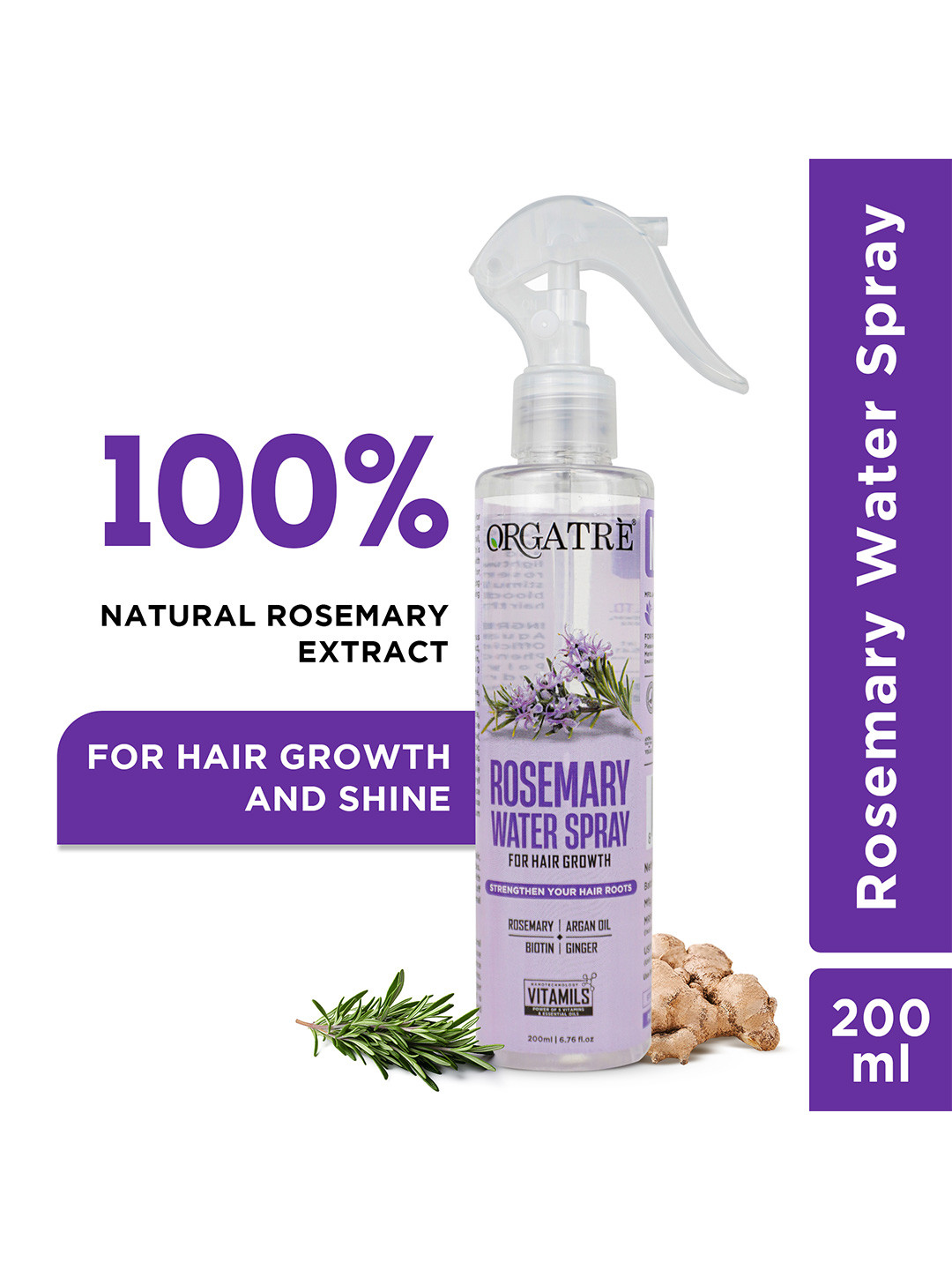 Orgatre Rosemary Water Spray For Hair Growth- 200 ml