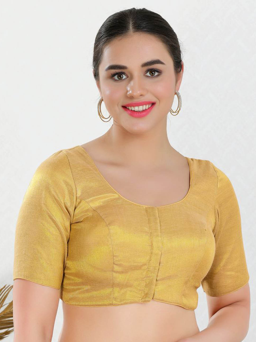VAMAS - THE DESIGNER BLOUSES Silk Round Neck Padded Readymade Saree Blouse