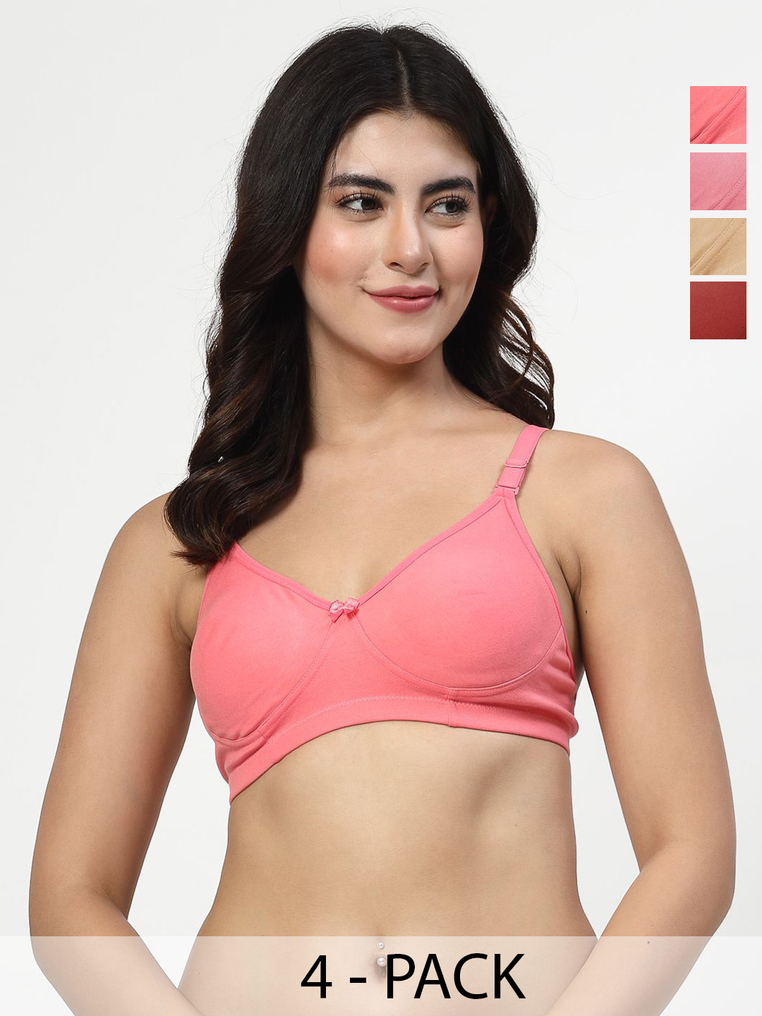 LILY Axela Pack Of 4 Cut and Sew Full Coverage T-shirt Bra