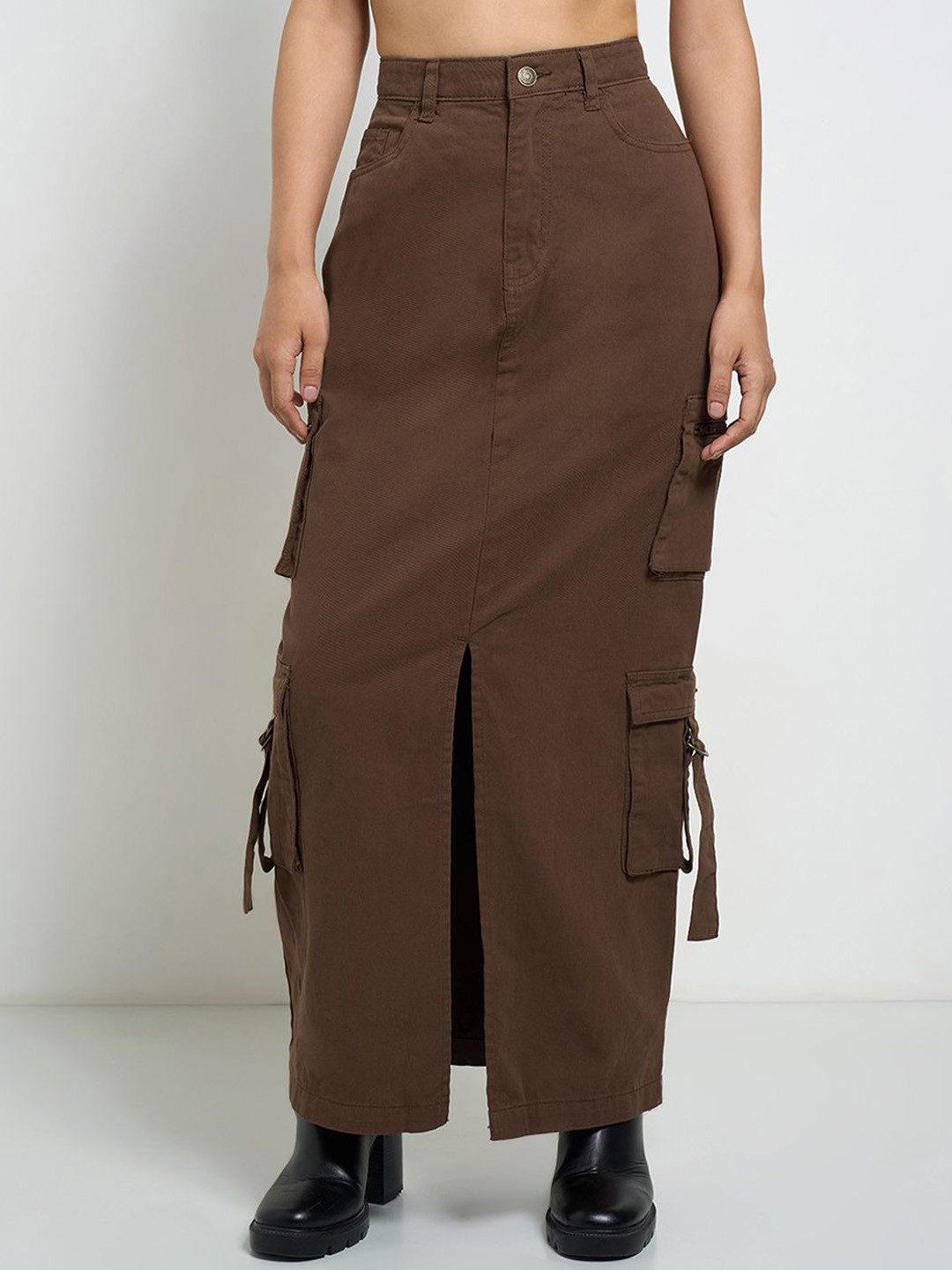 People Pure Cotton Straight Maxi Skirt