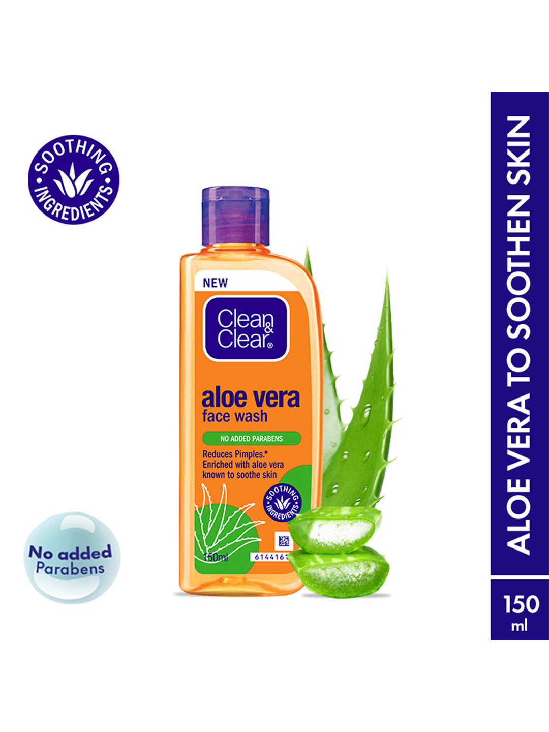Clean&Clear Aloe Vera Face Wash To Reduce Pimples & Aloe Vera - 150ml