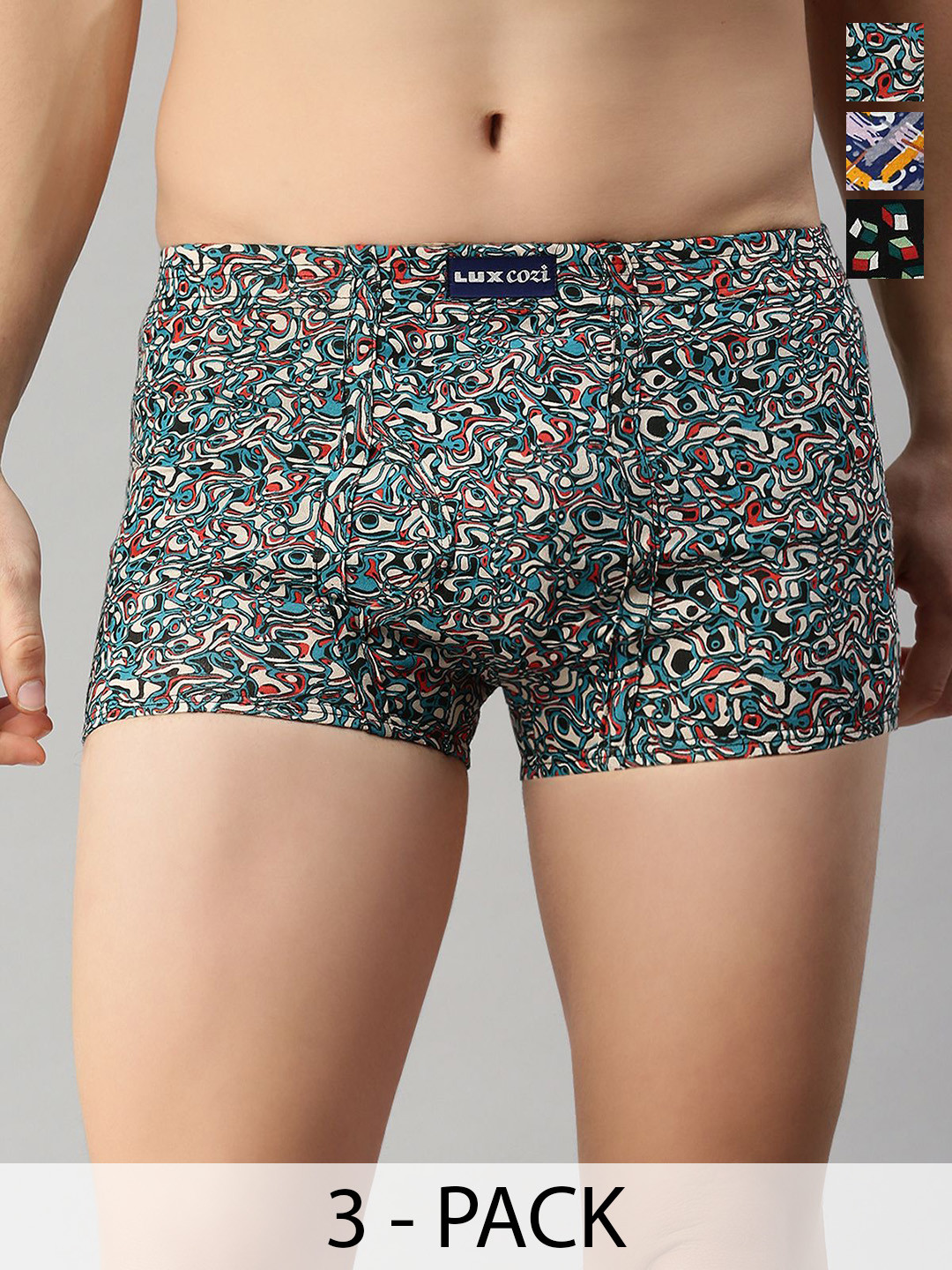 Lux Cozi Pack Of 3 Printed Assorted Trunks COZI_BIGSHOT_SL_PRINT_IE_AST1A_3PC