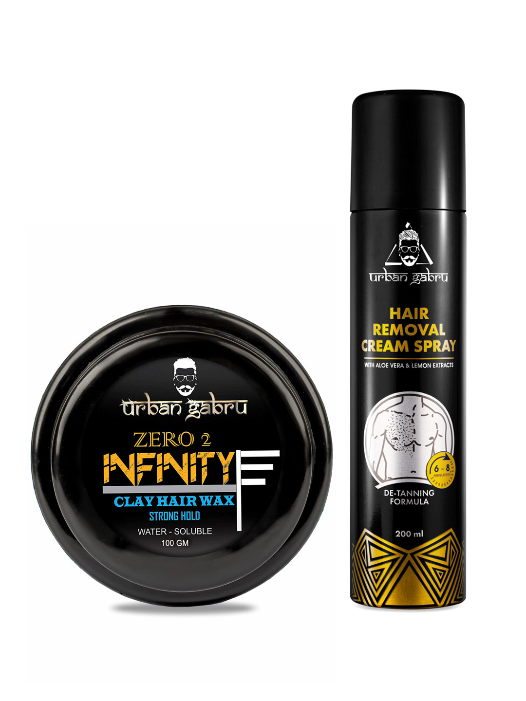 URBANGABRU Set Of Clay Hair Wax & Hair Removal Cream Spray For Men