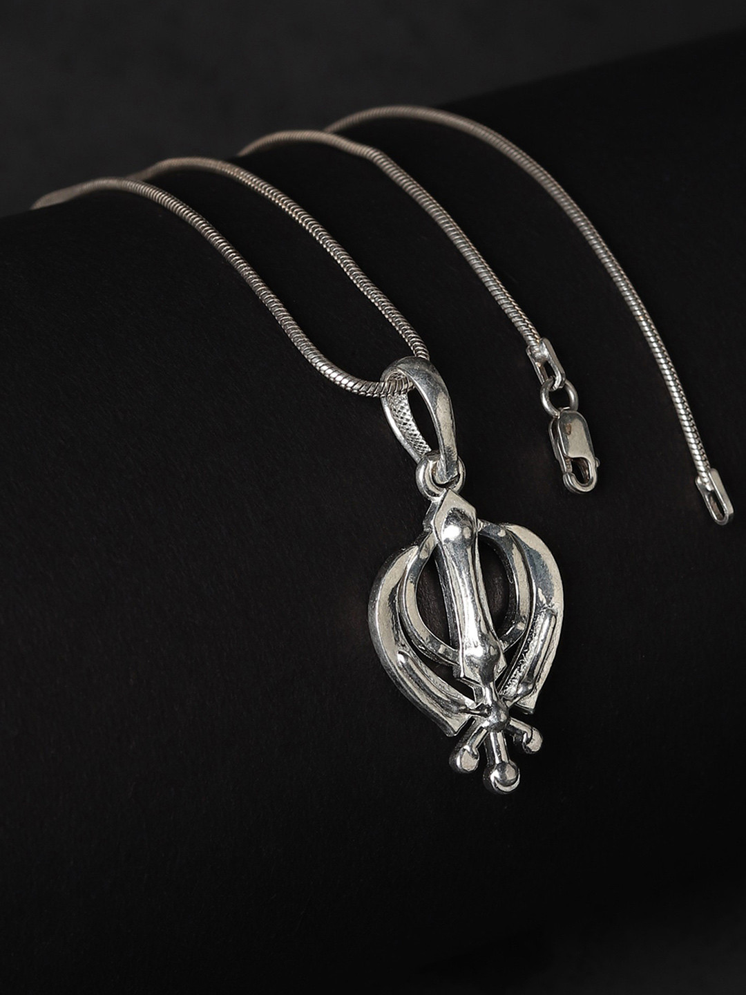 Metronaut Men 925 Sterling Silver Sikh Khanda Symbol Pendants