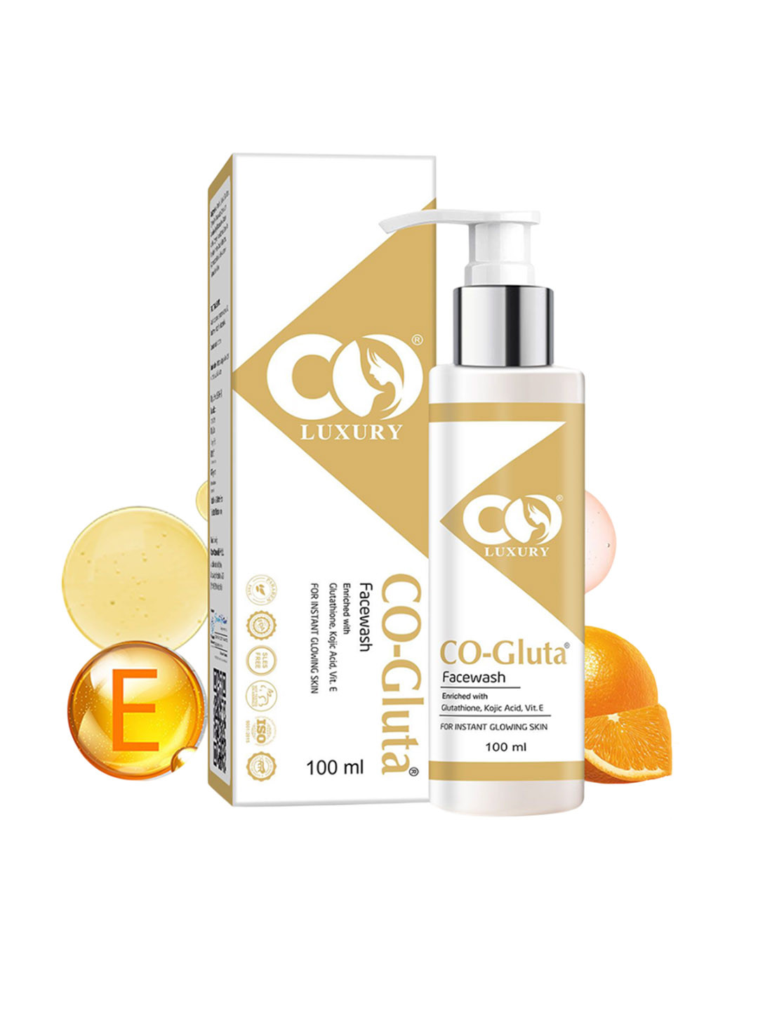 CO LUXURY Co-Gluta Face Wash With Kojic Acid & Vitamin E For Brightening - 100 ml