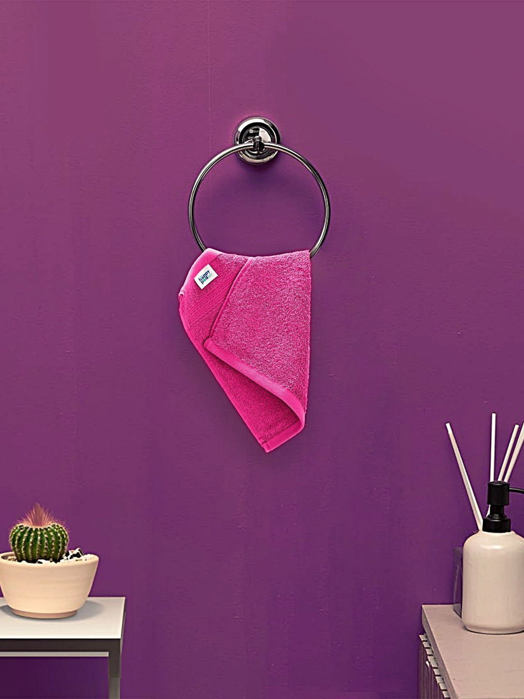 The Happy Pod 4 Piece Pink 500 GSM High Absorbent 100% Cotton Face Towels
