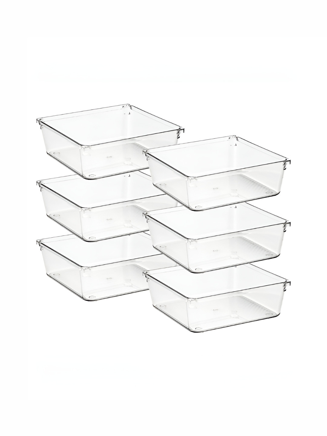 Aura Transparent 6 Piece Set Storage Organizer 6x6 Inch Drawer Makeup Organiser