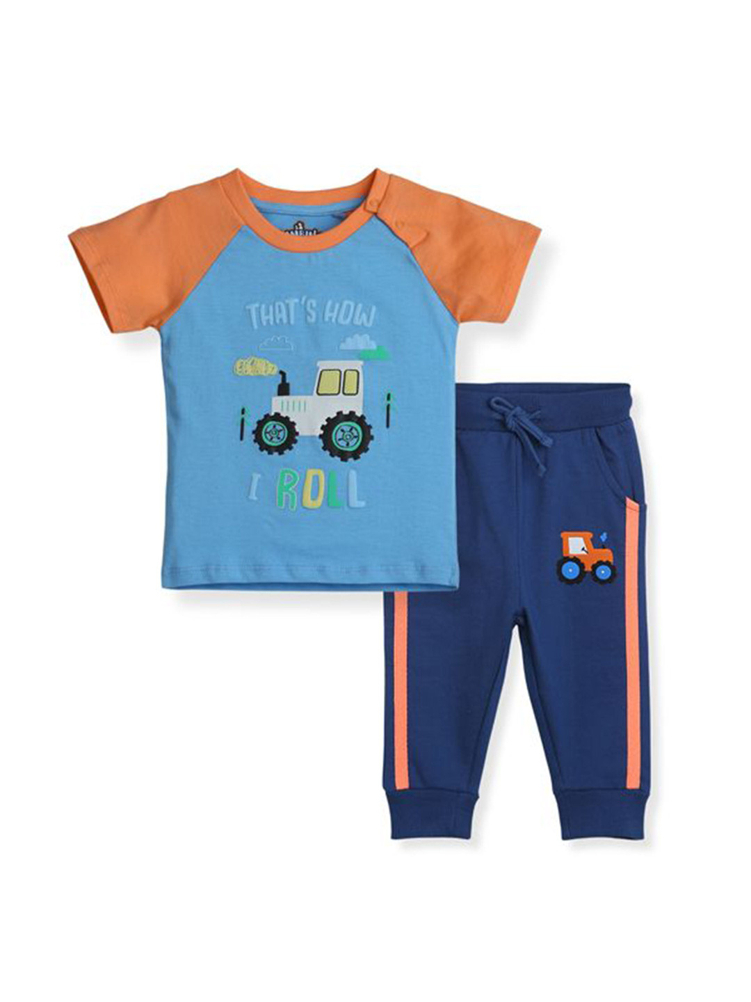 BONTOTS Infant Boys Farmland Printed Organic Cotton T-Shirt Pyjama Set